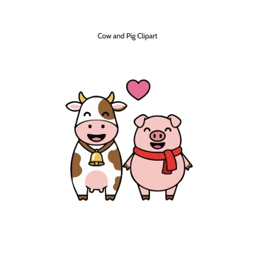 Free Cow and Pig Vector Clipart (PNG, SVG) to Edit Online