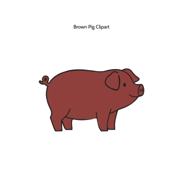 Free Brown Pig Vector Clipart (PNG, SVG) to Edit Online