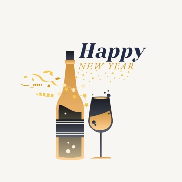 Free New Year Champagne Clipart Templates to Edit Online