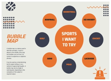 Free Dark Blue and Tomato Sport Icons Bubble Map to Edit Online