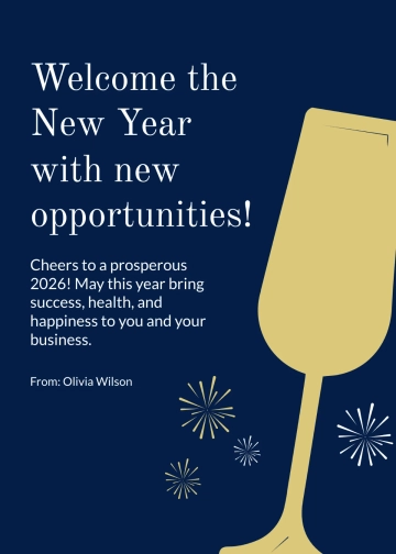 Free Business New Year Wishes Template to Edit Online