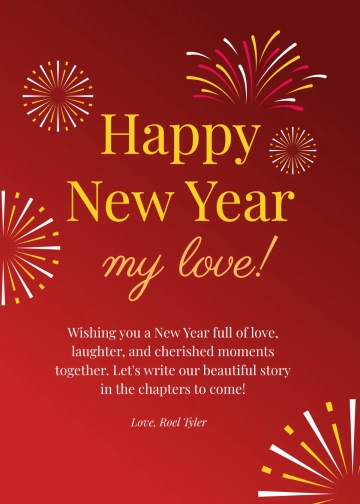 Free Romantic New Year Wishes Template to Edit Online
