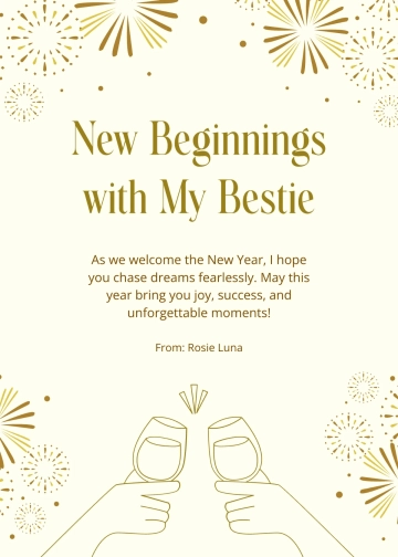 Free Best Friend New Year Wishes Template to Edit Online