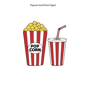 Free Popcorn And Drink Vector Clipart (PNG, SVG) to Edit Online