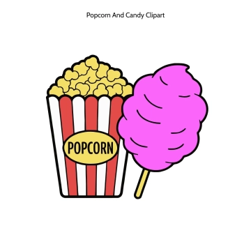 Free Popcorn And Candy Vector Clipart (PNG, SVG) to Edit Online