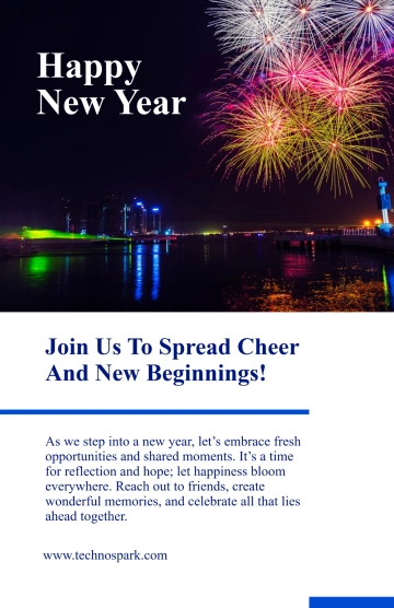 Free Minimalist New Year Party Poster Template to Edit Online