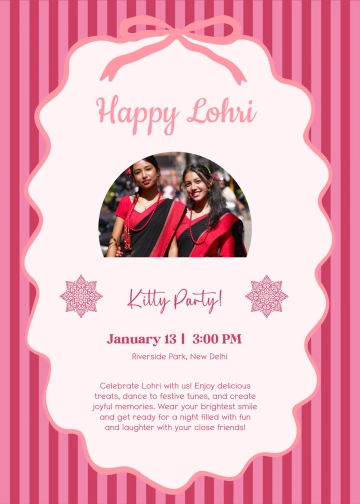 Free Happy Lohri Kitty Party Invitation to Edit Online