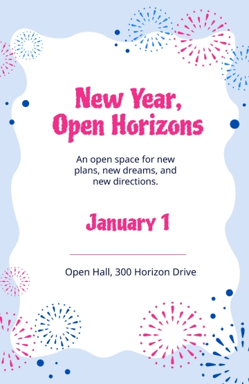 Free Blank New Year Poster Template to Edit Online