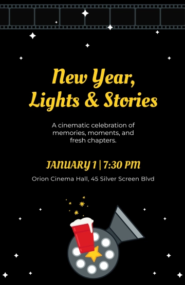 Free New Year Cinema Poster Template to Edit Online