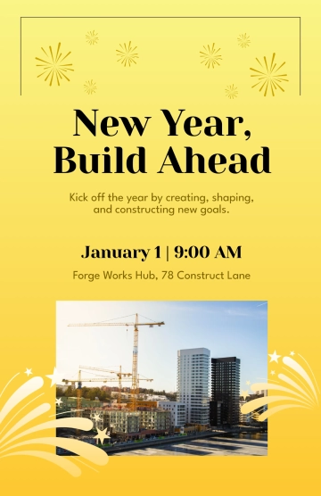 Free New Year Builder Poster Template to Edit Online