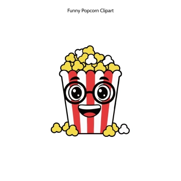 Free Funny Popcorn Cartoon Vector Clipart (PNG, SVG) to Edit Online