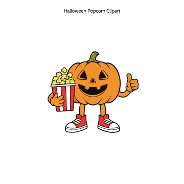 Free Halloween Popcorn Cartoon Vector Clipart (PNG, SVG) to Edit Online