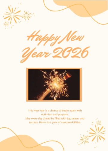 Free Happy New Year 2026  Wishes Template to Edit Online