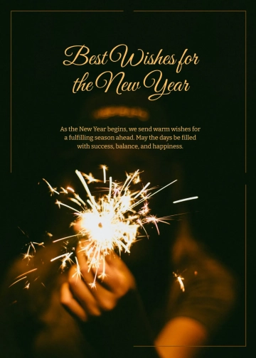 Free Best Wishes This New Year 2026 Template to Edit Online