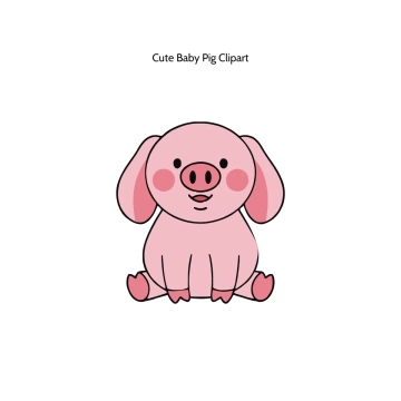 Free Cute Baby Pig Vector Clipart (PNG, SVG) to Edit Online