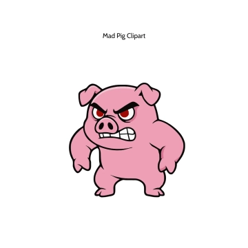 Free Mad Pig Vector Clipart (PNG, SVG) to Edit Online