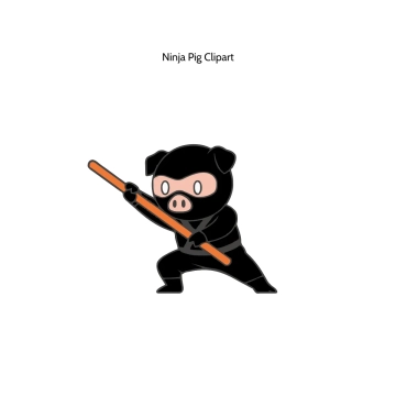 Free Ninja Pig Vector Clipart (PNG, SVG) to Edit Online