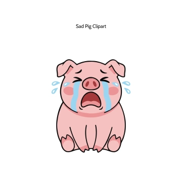 Free Sad Pig Vector Clipart (PNG, SVG) to Edit Online