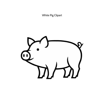 Free White Pig Vector Clipart (PNG, SVG) to Edit Online