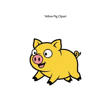 Free Yellow Pig Vector Clipart (PNG, SVG) to Edit Online