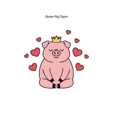 Free Queen Pig Vector Clipart (PNG, SVG) to Edit Online