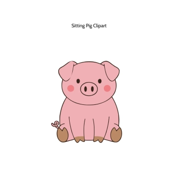 Free Sitting Pig Vector Clipart (PNG, SVG) to Edit Online