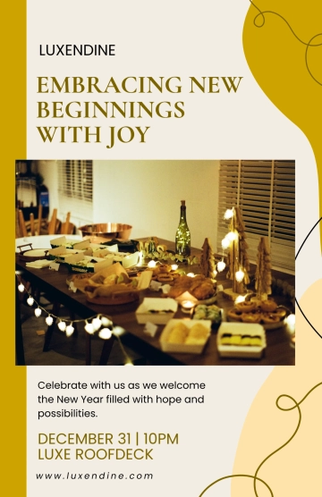 Free Aesthetic New Year Poster Template to Edit Online