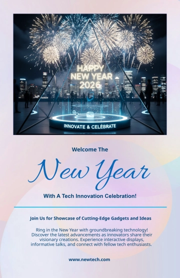 Free 3D Design New Year Poster Template to Edit Online