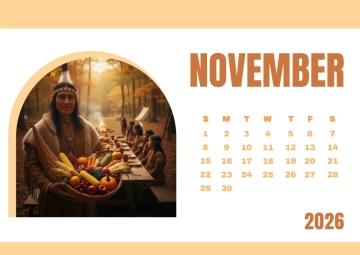 Free November 2026 Native Calendar Template to Edit Online