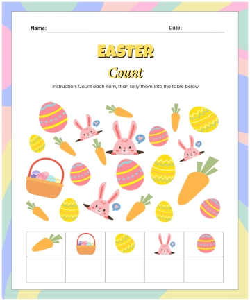 Free Easter Count Worksheet to Edit Online