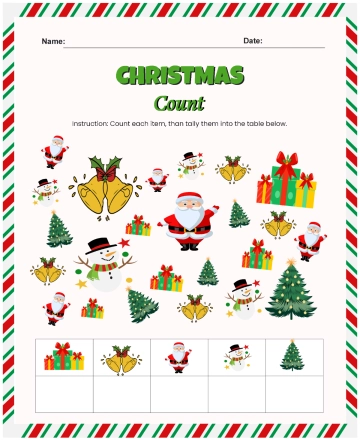 Christmas Count Worksheet to Download