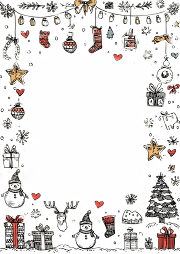 Free Christmas Drawing Border Template to Edit Online