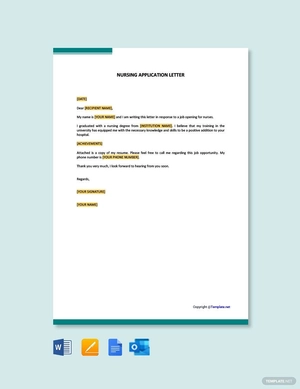 Nursing Application Letter