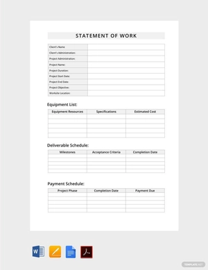 Sample Statement of Work Template