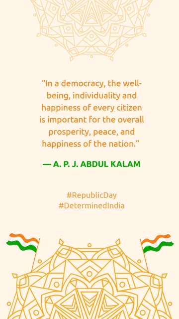Free Determined India Republic Day Quote Template to Edit Online