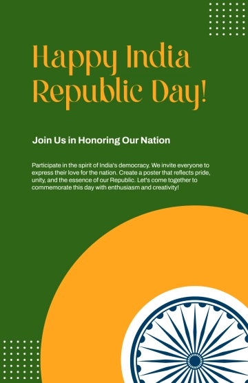 Free Happy India Republic Day Poster Template to Edit Online