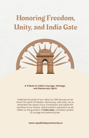 Free India Republic Day with India Gate Poster Template to Edit Online