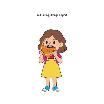 Free Girl Eating Orange Vector Clipart (PNG, SVG) to Edit Online