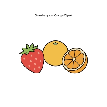 Free Strawberry and Orange Vector Clipart (PNG, SVG) to Edit Online