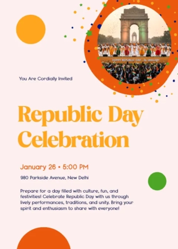 Free Illustrative India Republic Day Invitation Template to Edit Online