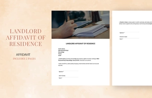 Landlord Affidavit of Residence Template