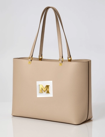 Free Beige Luxury Tote Bag Mockup Template to Edit Online