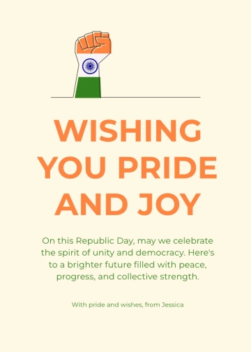 Free Modern India Republic Day Wishes Template to Edit Online