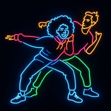 Free Dancing Neon Outline Photo to Cartoon to Edit Online