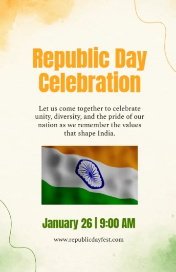 Free Easy India Republic Day Poster Template to Edit Online