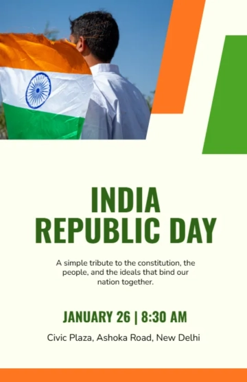Free Minimalist India Republic Day Poster Template to Edit Online