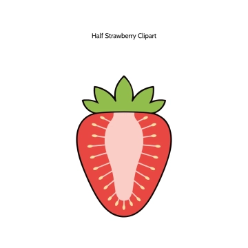 Free Half Strawberry Vector Clipart (PNG, SVG) to Edit Online