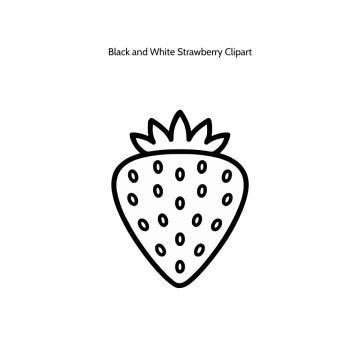 Free Black and White Strawberry Vector Clipart (PNG, SVG) to Edit Online