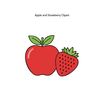 Free Apple and Strawberry Vector Clipart (PNG, SVG) to Edit Online
