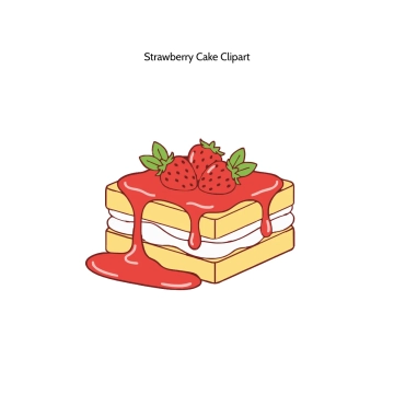 Free Strawberry Cake Vector Clipart (PNG, SVG) to Edit Online